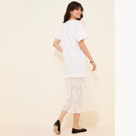 Brand New By Anthropologie Twofer Lace T-Shirt Dress - Picture 7 of 8